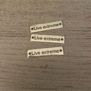 Set of 3 Antique Silver “Live Extreme” Connector Charms